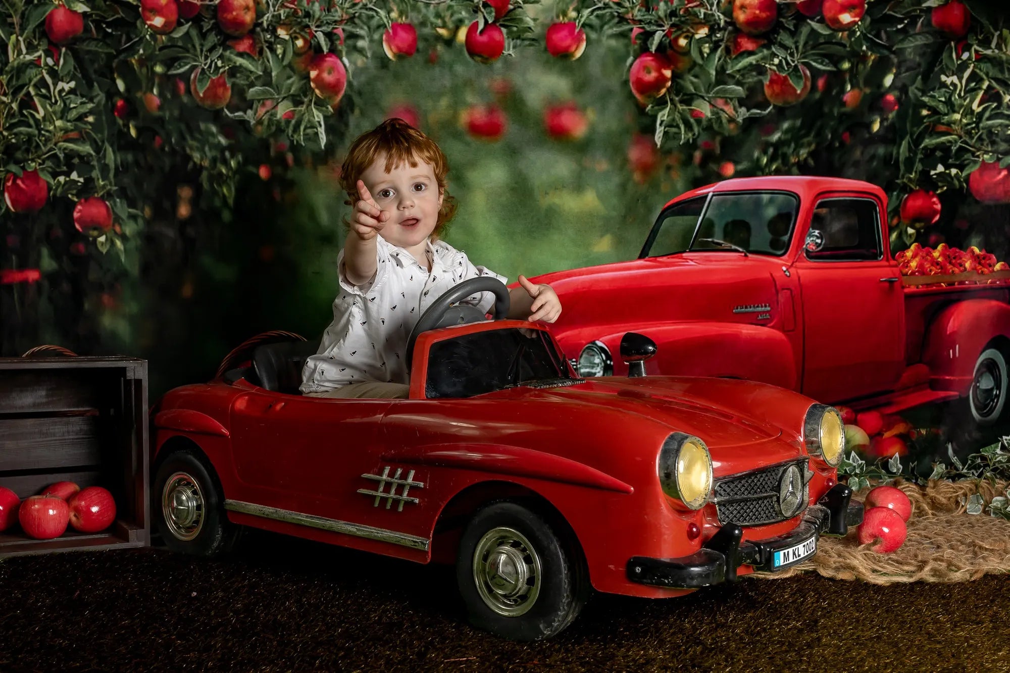 Kate Apple Orchard Red Truck Backdrop Designed by Rosabell Photography - Kate Backdrop
