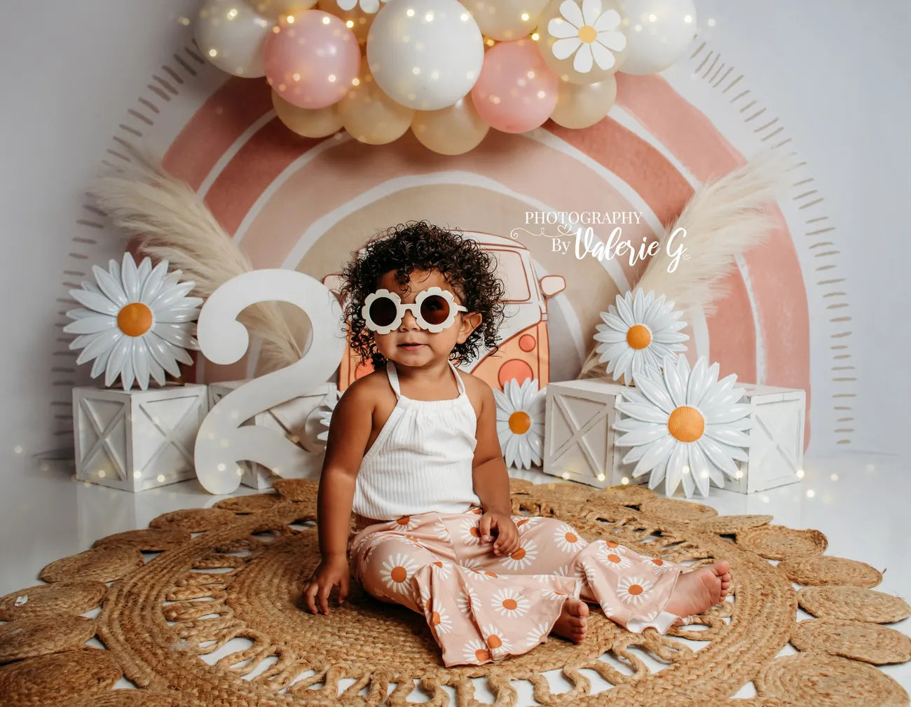 Boho Regenboog Fleece Foto Achtergrond Ontworpen door Mandy Ringe Fotografie