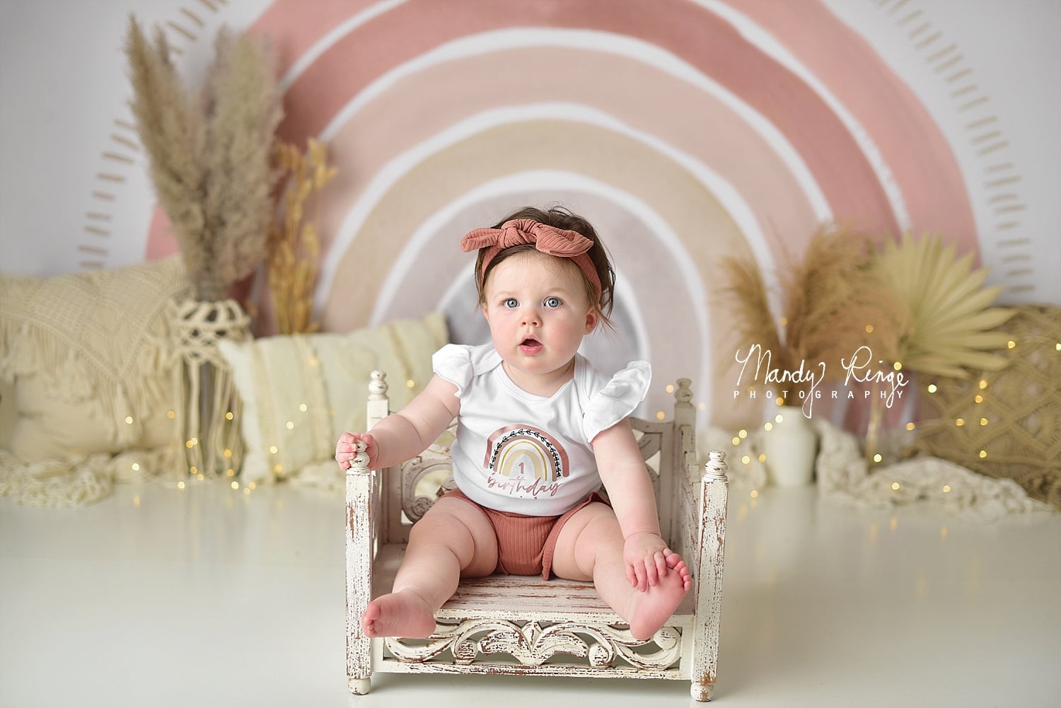 Boho Regenboog Fleece Foto Achtergrond Ontworpen door Mandy Ringe Fotografie