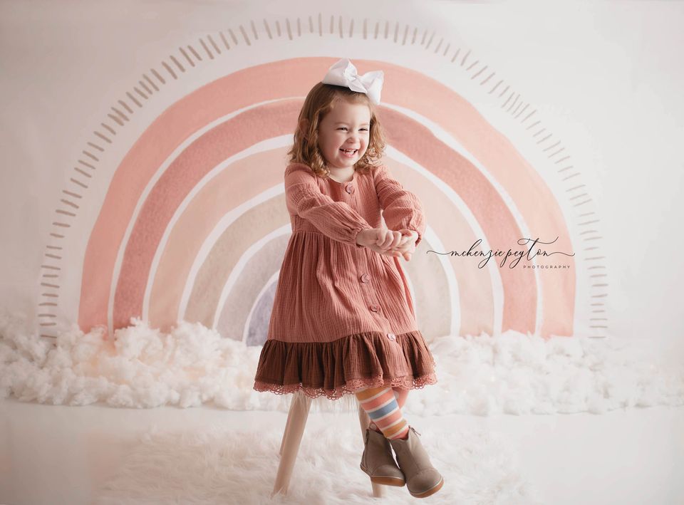 Boho Regenboog Fleece Foto Achtergrond Ontworpen door Mandy Ringe Fotografie