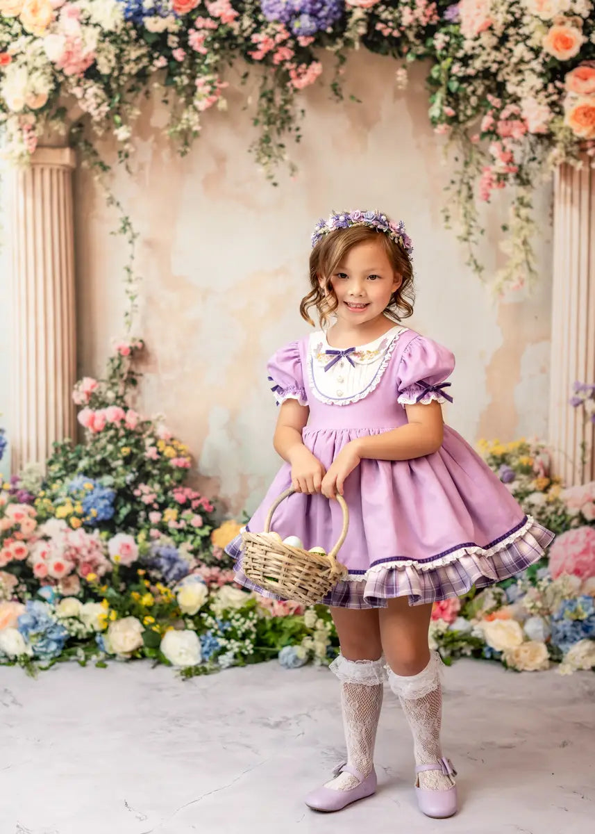 Easter Kleurrijke Bloem Retro Boog Foto Achtergrond Designed by Emetselch