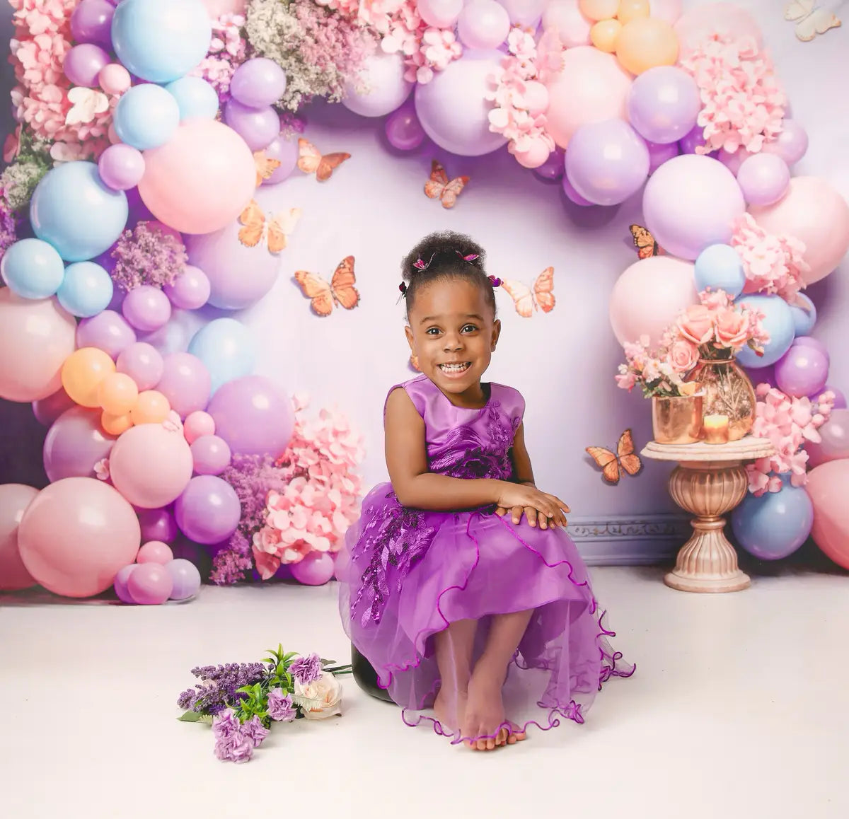 Kate Colorful Balloon Butterfly Wall Backdrop Designed by Chain Photography