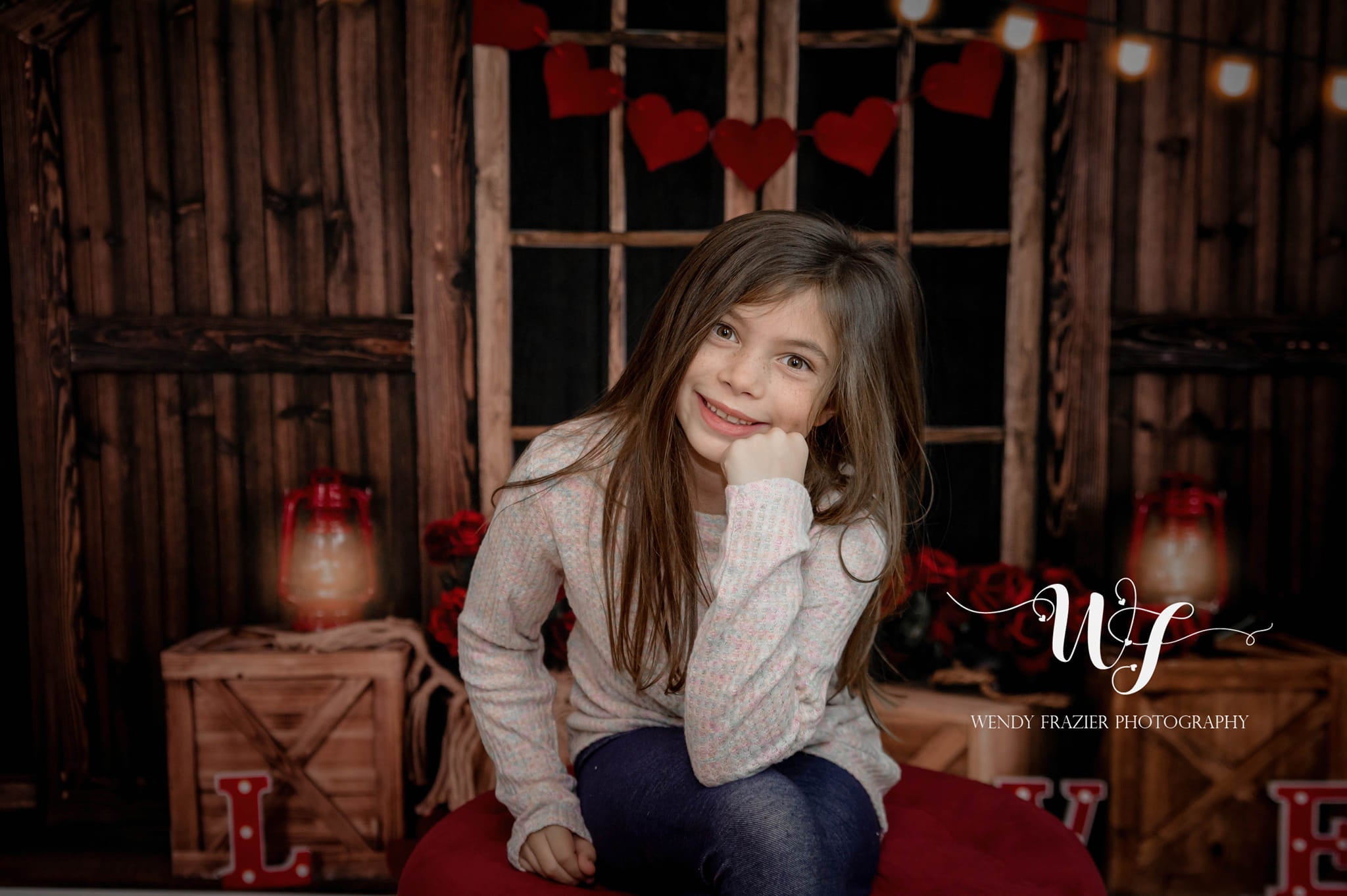 Kate Valentine's Day Printed Backdrop Wooden Door Small Lamp Rose Fabric Printed Backdrops Kevin10