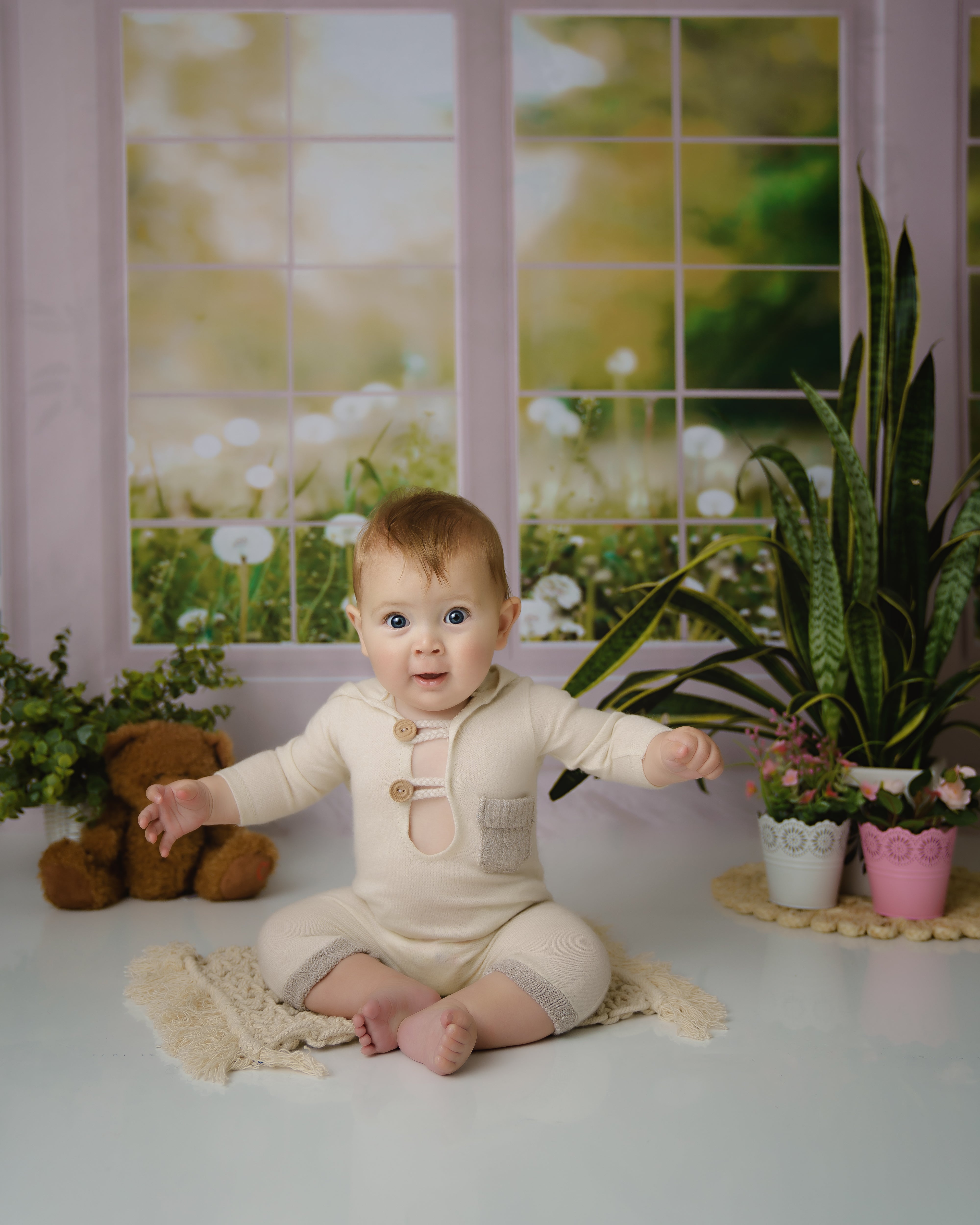 Sfondo in pile per finestra primavera estate giardino disegnato da Emetselch