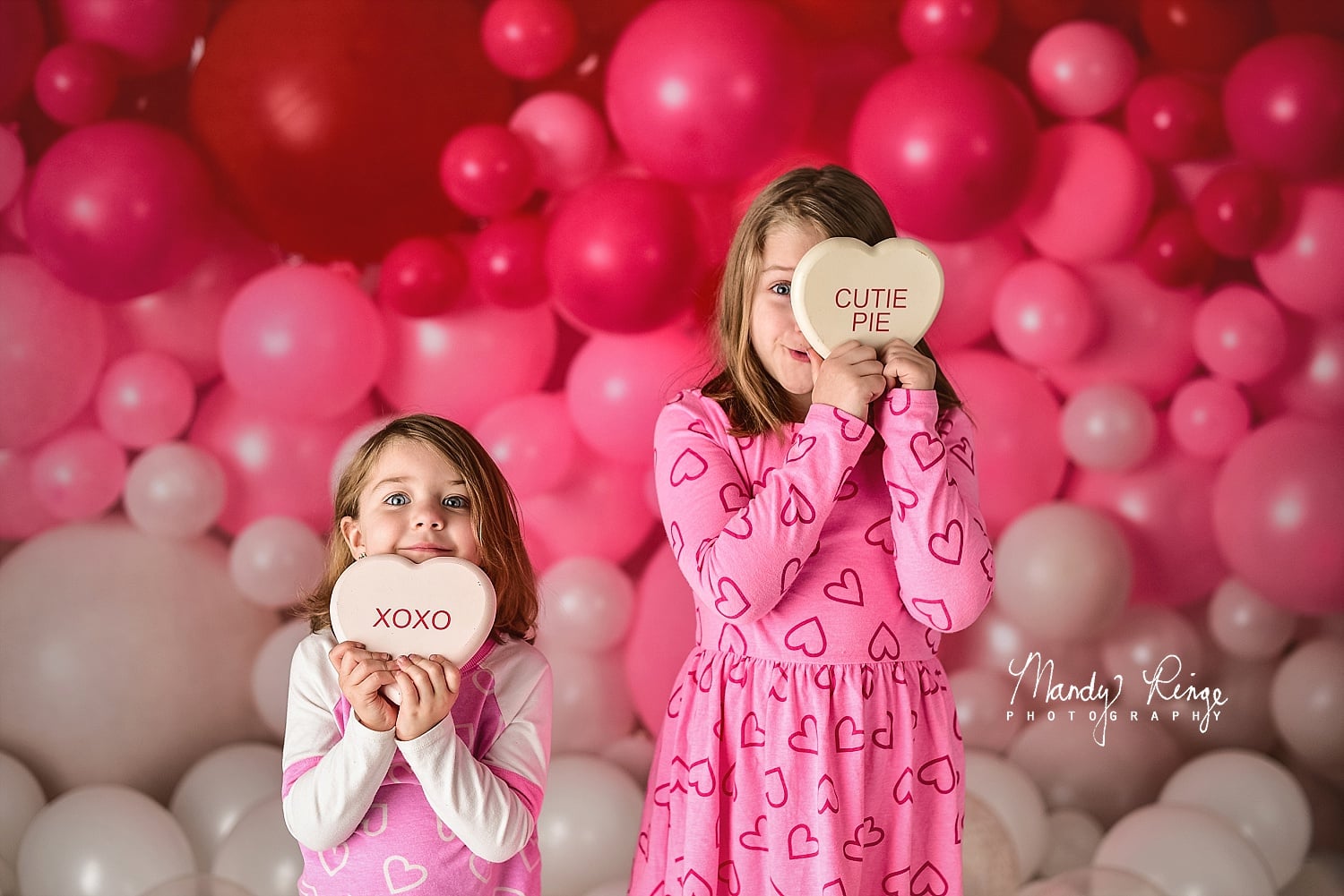 RTS Kate Red Balloon Wall Valentine's Day Birthday Cake Smash Party Backdrop for Photography Designed by Mandy Ringe Photography (US ONLY)