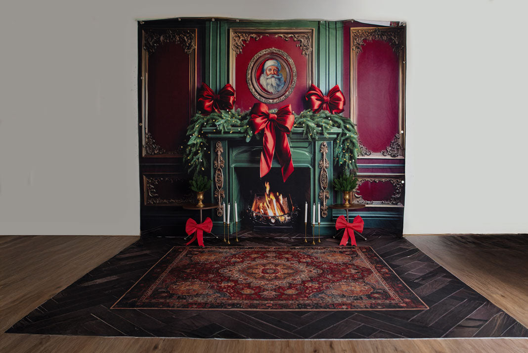 Kate Christmas Elegant Santa Living Room Photo Kits Photography Backdrops&Props Themed Bundle