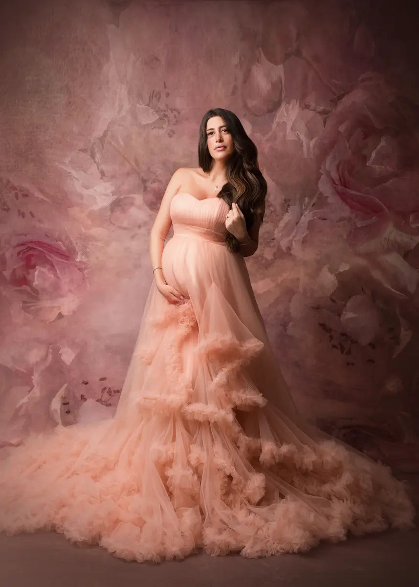 Kate Mesh Red Maternity Photoshoot Dress