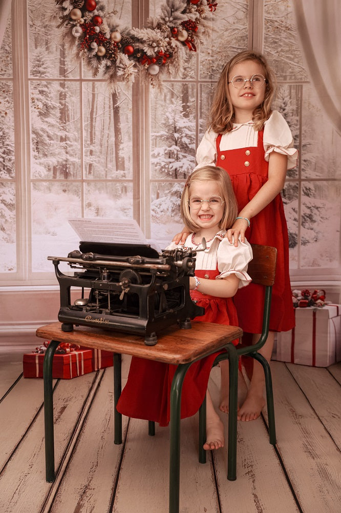 Kate Christmas Fireplace White Trees Gifts Room Set