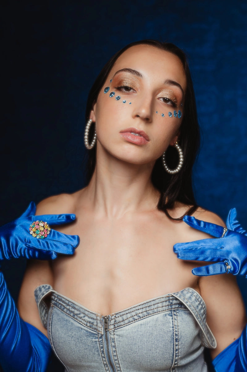 Kate Denim Blue Hand Painted Backdrops Jiggie10