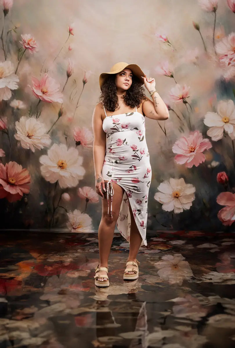 Kate Spring Fine Art Pastel Floral Backdrop Designed by Emetselch