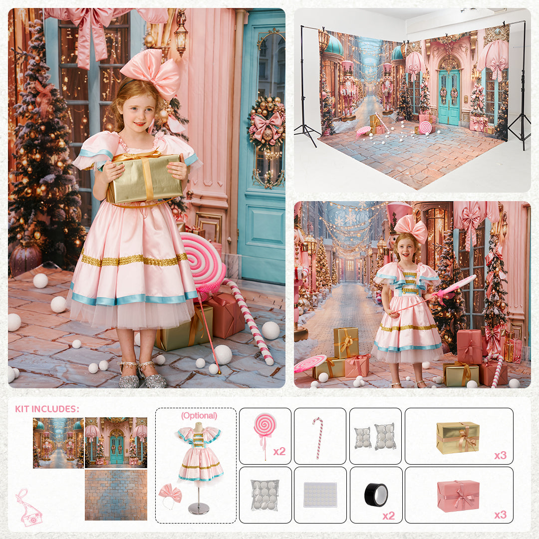 Kate Christmas Pink Candy Shop Room Set Photo Kit Photography Backdrops&Props Themed Bundle