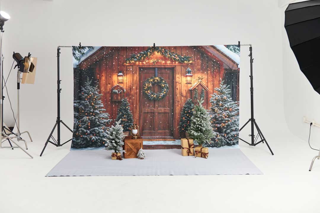 RTS Kate Christmas Log House Photo Kit Photography Backdrops&Props Themed Bundle