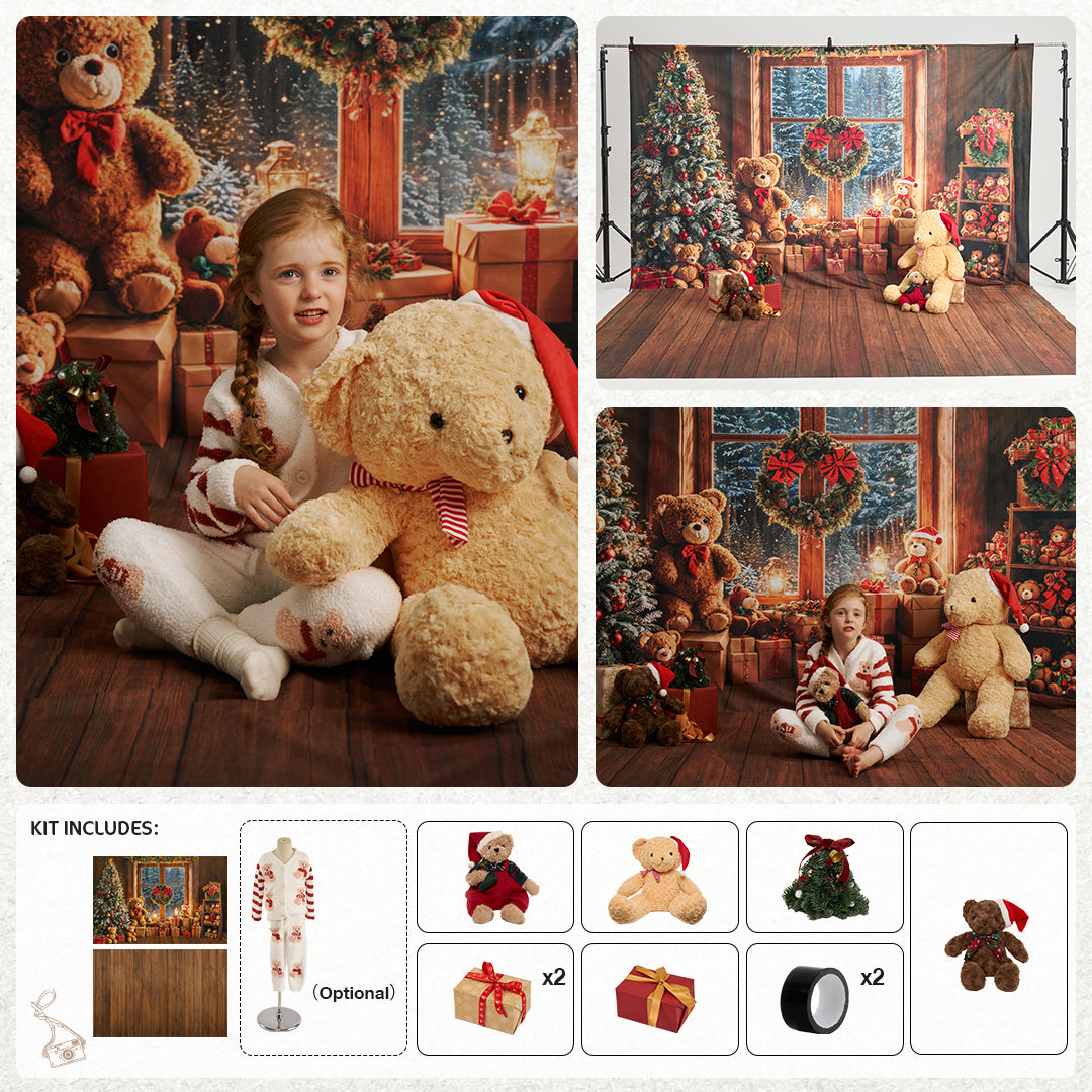 Kate Christmas Bedroom Bear Photo Kit Photography Backdrops&Props Themed Bundle