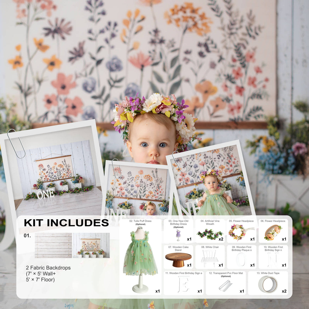 Kate Flower 1st Cakesmash Photo Kit Photography Backdrops&Props Themed Bundle(US ONLY)