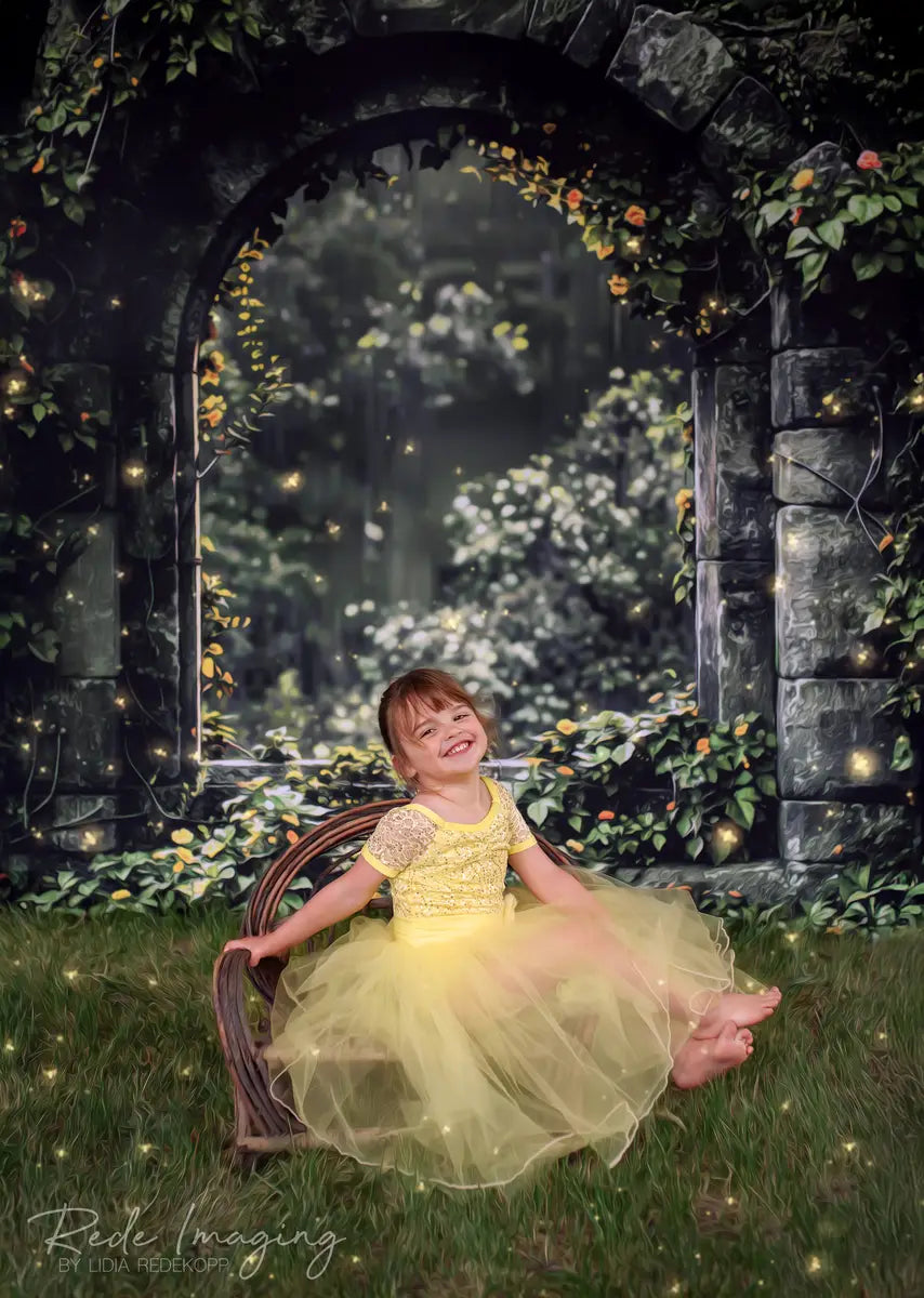 Kate Spring Green Brick Arch Backdrop Designed by Emetselch