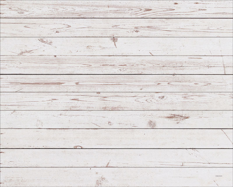 Kate Retro White Distressed Wood Rubber Floor Mat for Photo Stock