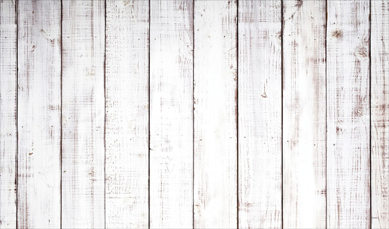 Tapete de Suelo de Goma con Textura de Madera Vintage Blanca