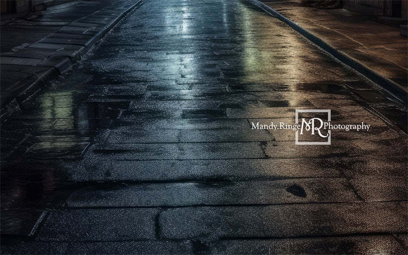 Alley at Night Rubber Floor Mat ontworpen door Mandy Ringe Photography