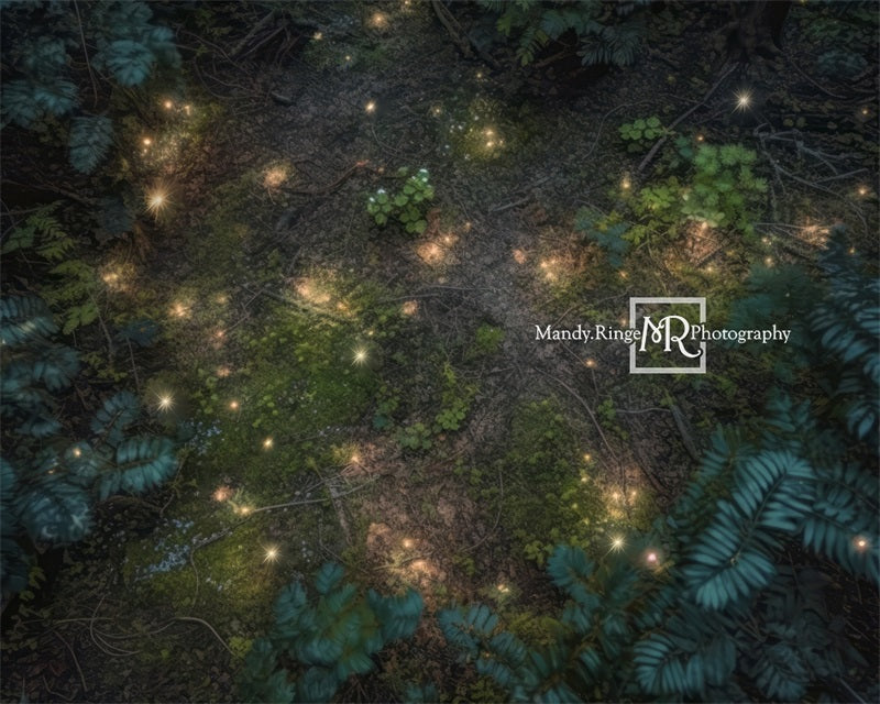 Kate Enchanted Fairy Forest at Night Rubber Floor Mat designed by Mandy Ringe Photography