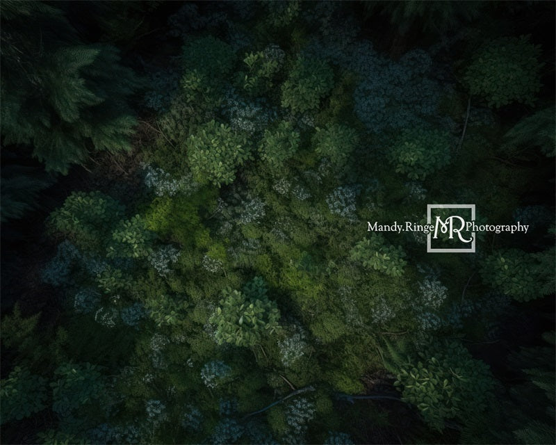 Rubberen vloermat 'Kate Forest at Night' ontworpen door Mandy Ringe Photography