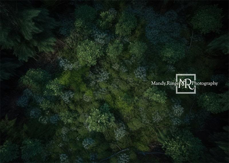 Rubberen vloermat 'Kate Forest at Night' ontworpen door Mandy Ringe Photography