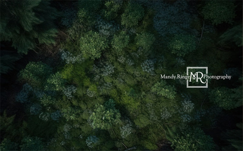 Rubberen vloermat 'Kate Forest at Night' ontworpen door Mandy Ringe Photography