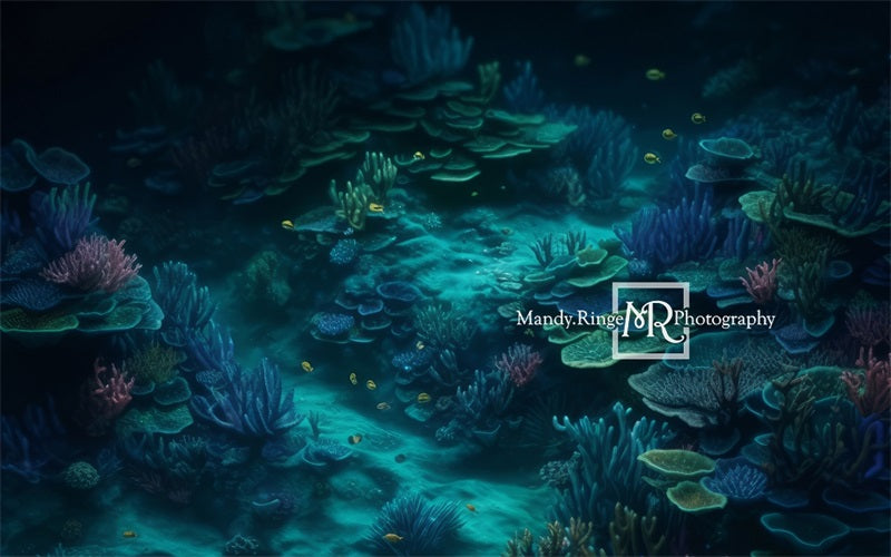 Kate Summer Underwater Mermaid Cave Rubber Floor Mat designed by Mandy Ringe Photography