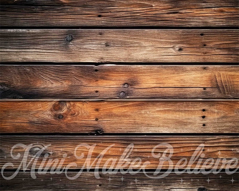 Distressed Ultra Large Slat Barn Wood Rubber Floor Mat ontworpen door Mini MakeBelieve