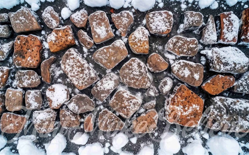 SALE RTS Kate Lightly Snow Covered Cobblestone Rubber Floor Mat designed by Mini MakeBelieve (US ONLY)