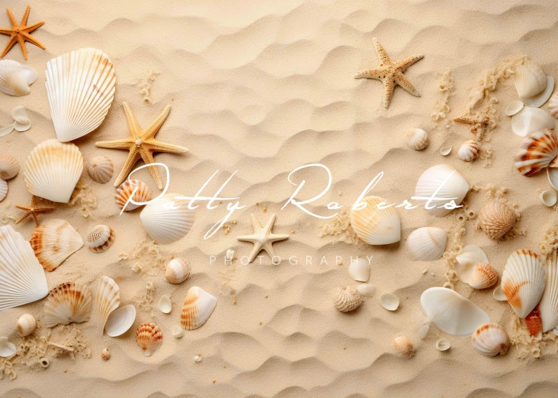 Kate Summer Sand and Seashells Rubber Floor Mat Designed By Patty Robert