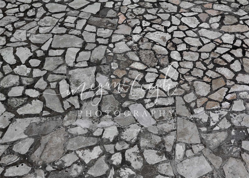 Tapete de suelo de piedra gris y goma diseñado por Megan Leigh Photography.