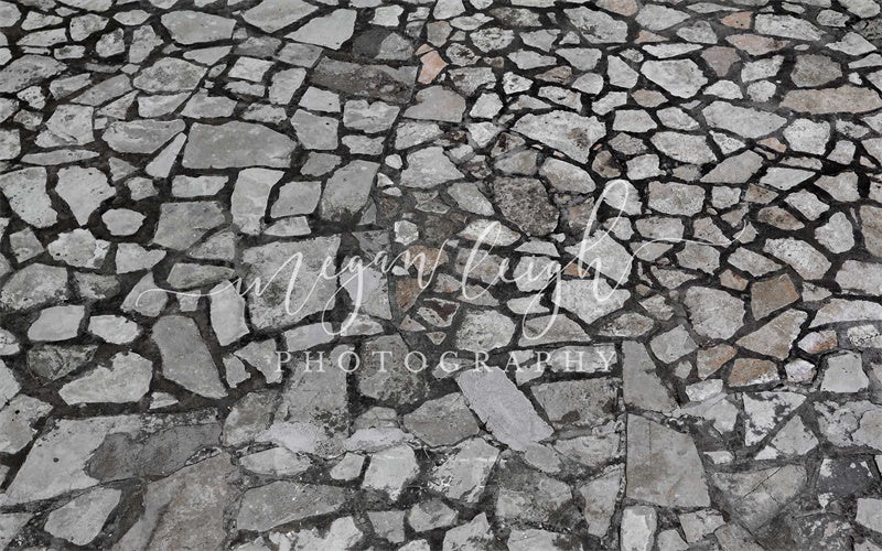 Tapete de suelo de piedra gris y goma diseñado por Megan Leigh Photography.