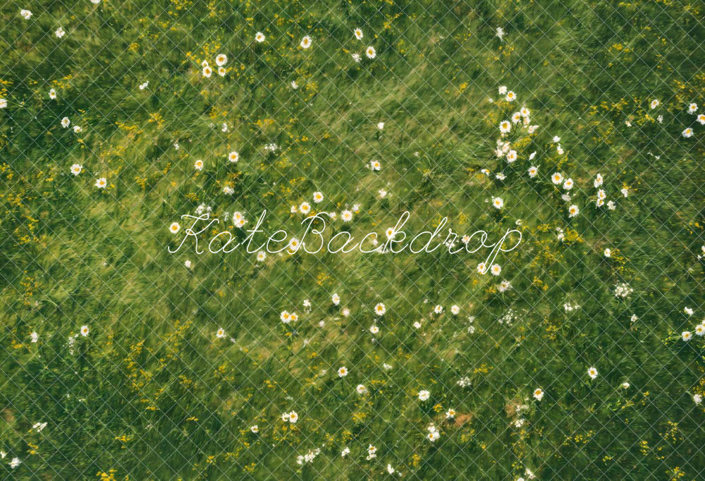 Kate Spring Green Flowers Grassland Rubber Floor Mat