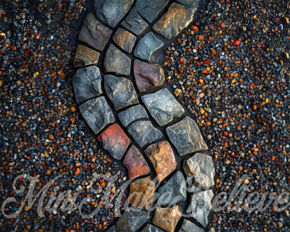 Zomer Kleurrijke Stenen Pad Rubber Vloermat ontworpen door Mini MakeBelieve