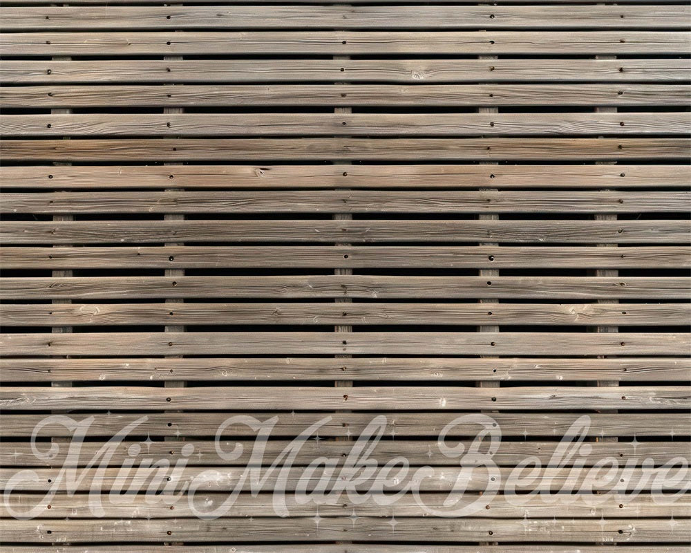 Kate Dark Brown Wooden Boardwalk Rubber Floor Mat designed by Mini MakeBelieve