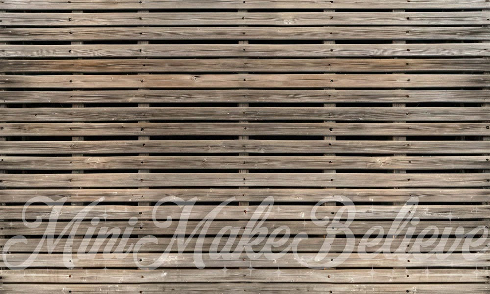 Kate Dark Brown Wooden Boardwalk Rubber Floor Mat designed by Mini MakeBelieve