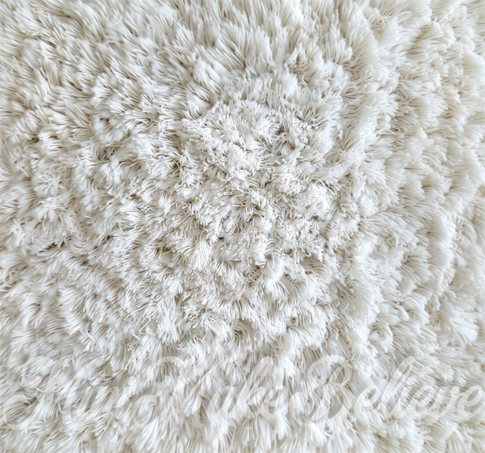 Kate White Fuzzy Shag Rug Floor Printed Backdrop Designed by Mini MakeBelieve