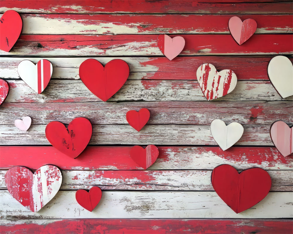 Alfombra de Piso de Madera de Corazón Rojo diseñada por Mini MakeBelieve