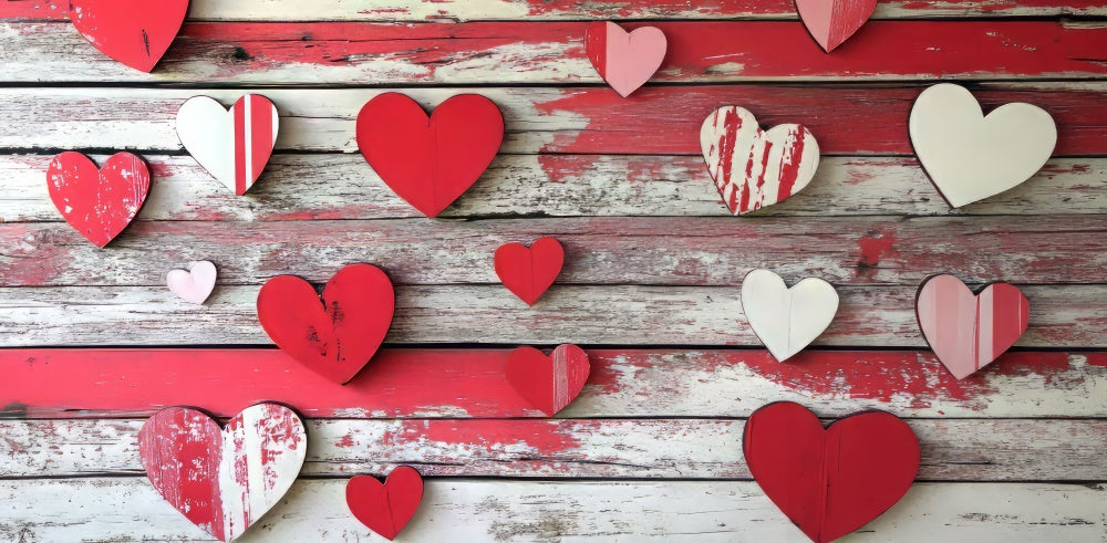 Alfombra de Piso de Madera de Corazón Rojo diseñada por Mini MakeBelieve