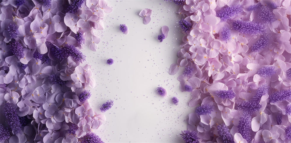 Fondo de Suelo de Pétalos Florales Morados para Recién Nacidos Diseñado por Mini MakeBelieve