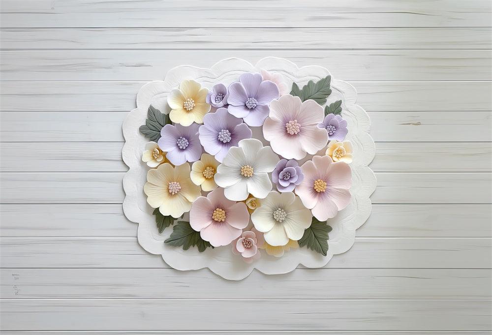 Nieuwboren Bloemen Pastel Vloerkleed Foto Achtergrond Ontworpen door Mini MakeBelieve