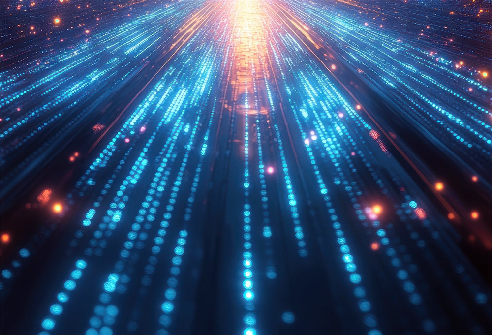 Tappetino in gomma a luci astratte digitali dell'universo progettato da Mini MakeBelieve