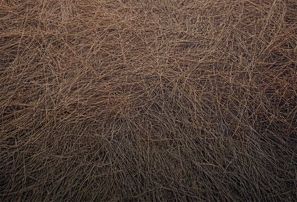 Kate Brown Abstract Texture Grass Rubber Floor Mat Designed by Mini MakeBelieve