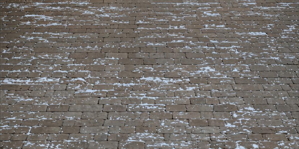 Kate Winter Dark Gray Snowy Brick Road Rubber Floor Mat