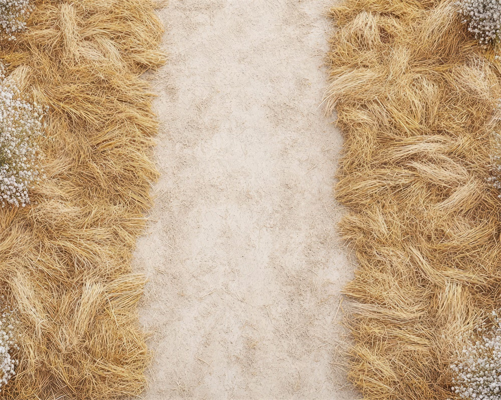 Kate Boho Rustic Hayfield Floral Floor Backdrop Designed by Mini MakeBelieve