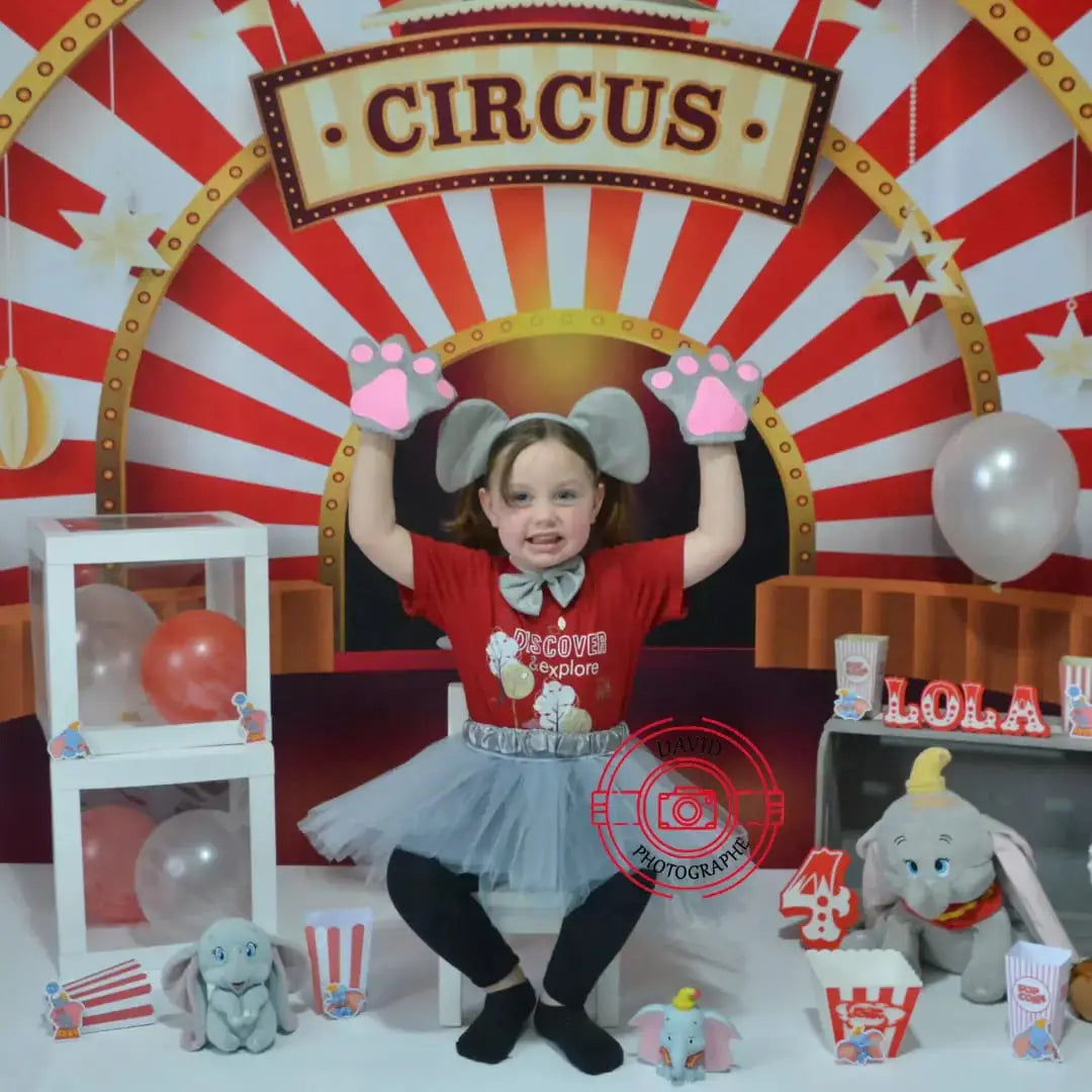 Circus Podium Rode Achtergrond voor Fotografie