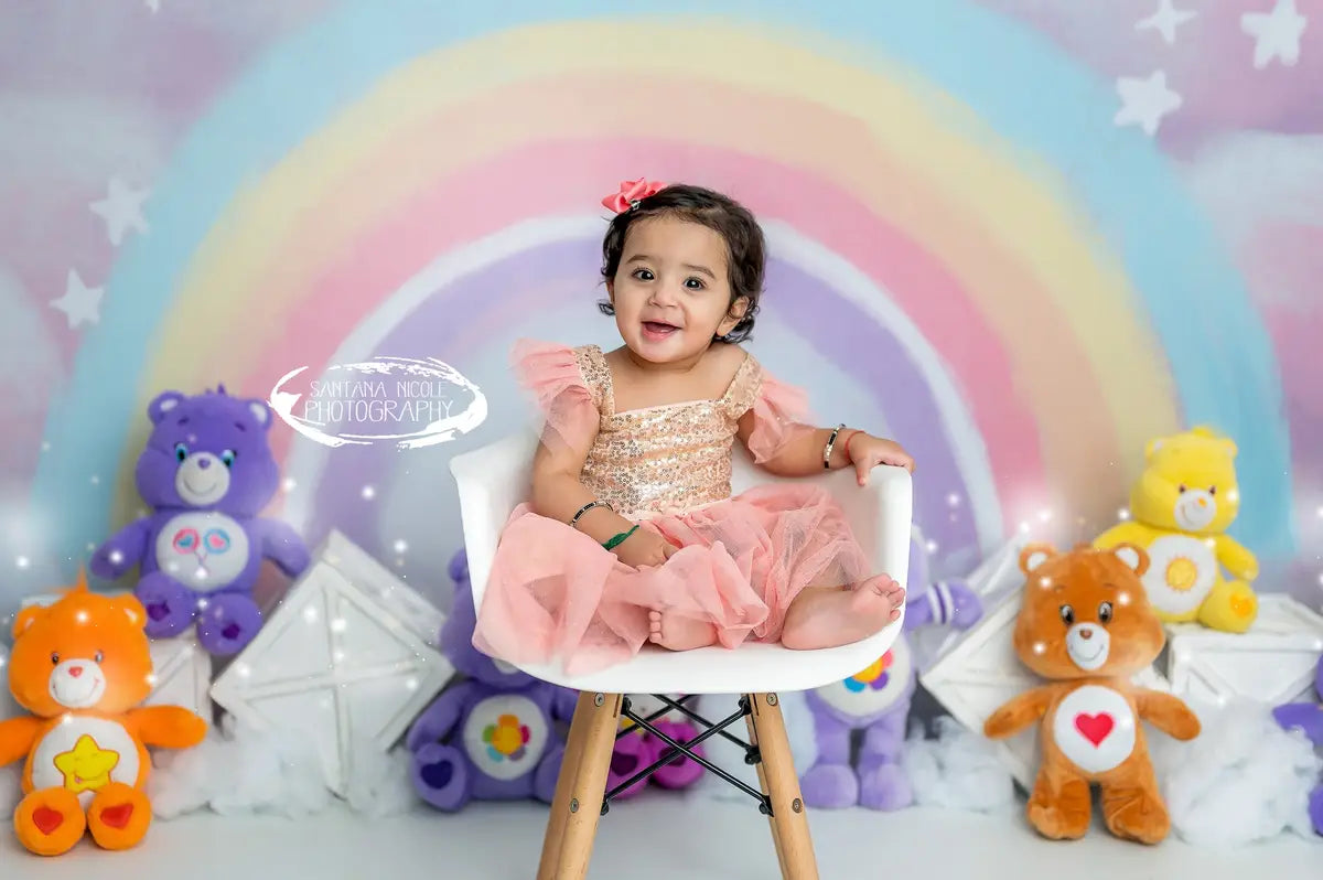 Dromerige paarse regenboog achtergrondtaart smash ontworpen door GQ