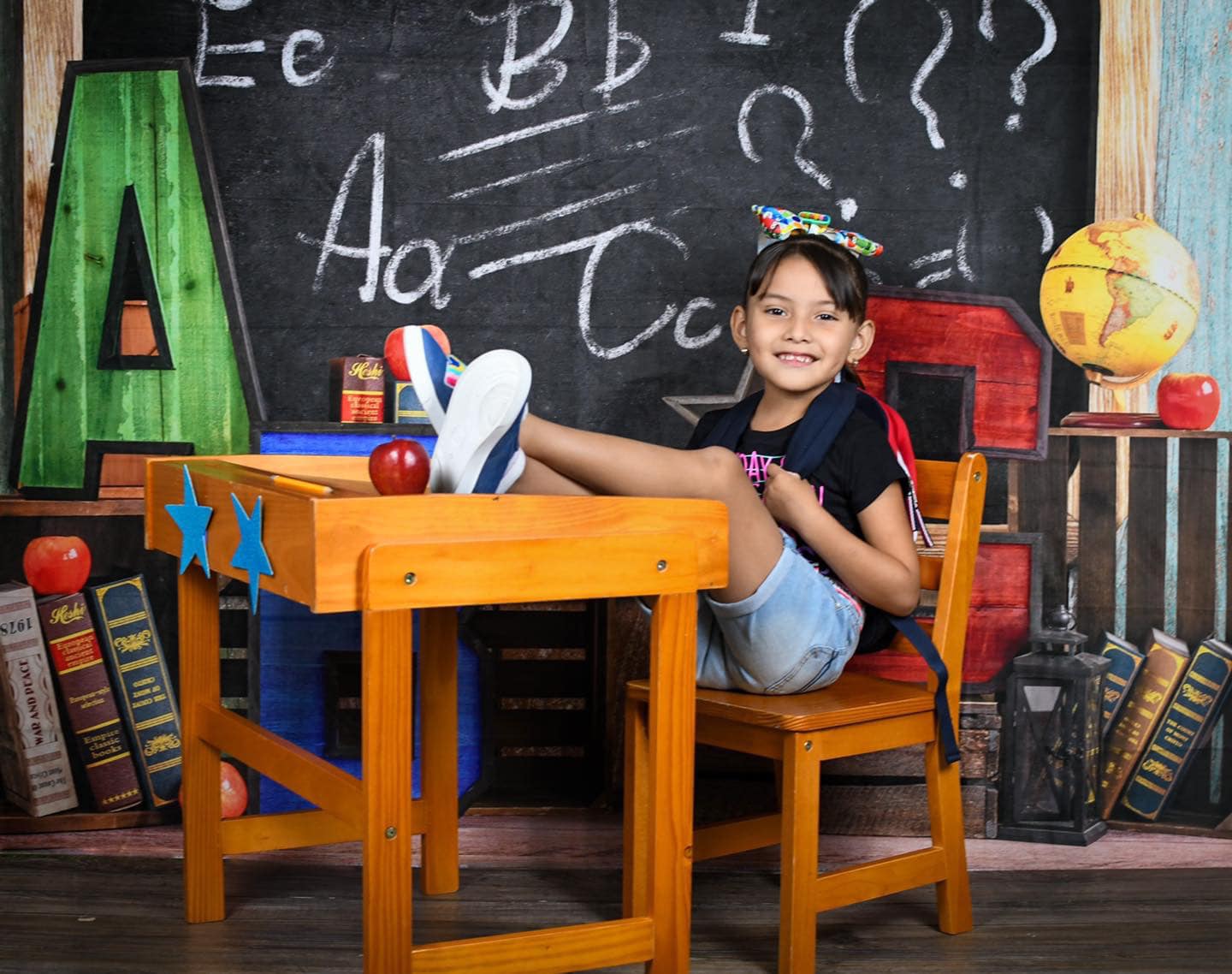 Kate Back to School Summer Blackboard Colorful ABC Fleece Backdrop