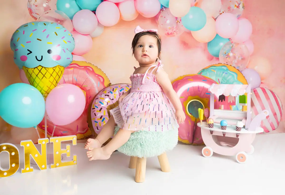 Kate Cake Smash Donut Balloon Backdrop Designed by Emetselch