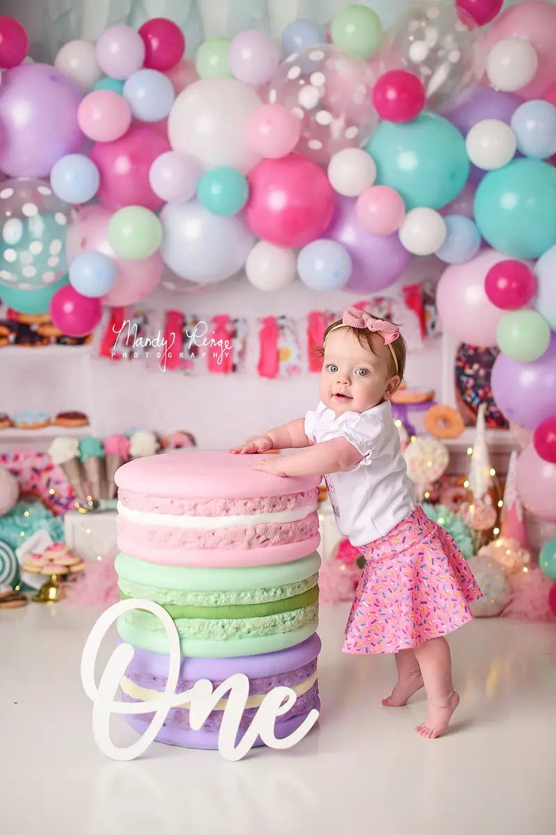 Kate Pink Donut Banners Children Backdrop for Birthday\Cake Smash